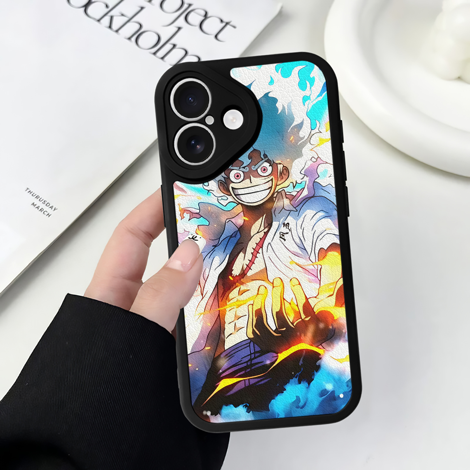 （画像用） ワンピース ONE PIECE 【iPhone 16シリーズ対応】シリコンスマホケース（レザー調） 材質：シリコン